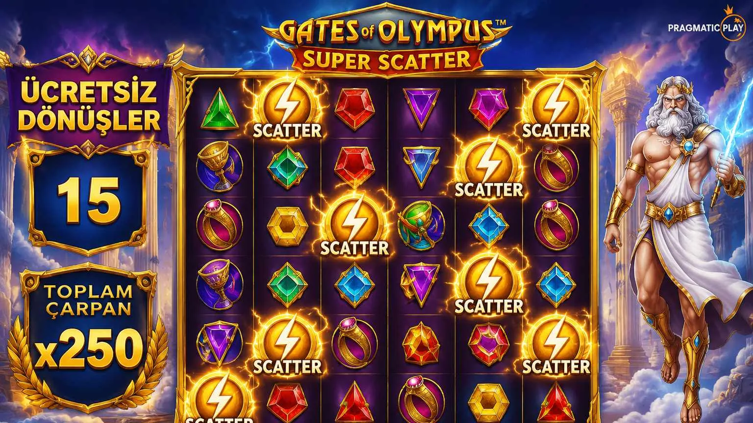 Gates of Olympus Super Scatter bonus türleri
